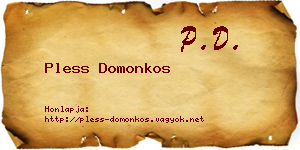 Pless Domonkos névjegykártya